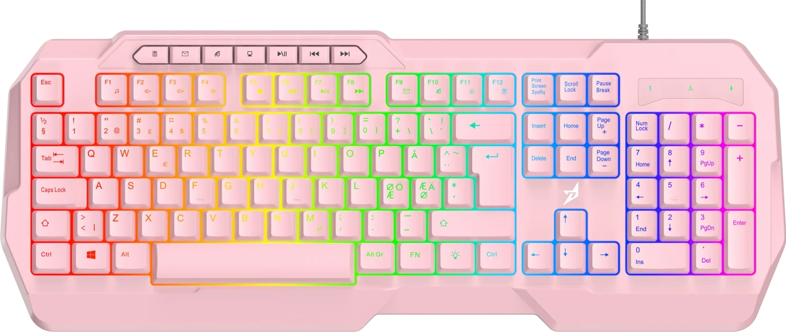 Next XD-40 V2 tastatur og mus bundt (lyserød), tastaturet i sættet