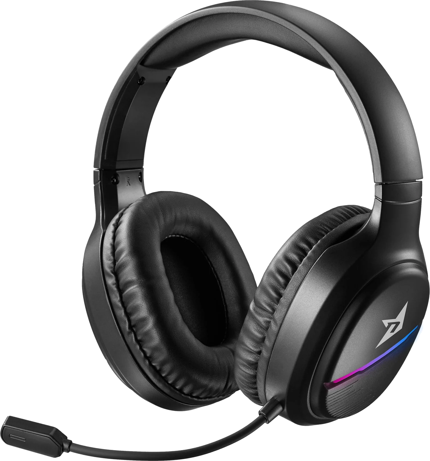 Next FX7 trådløst gaming headset (sort), set skråt forfra