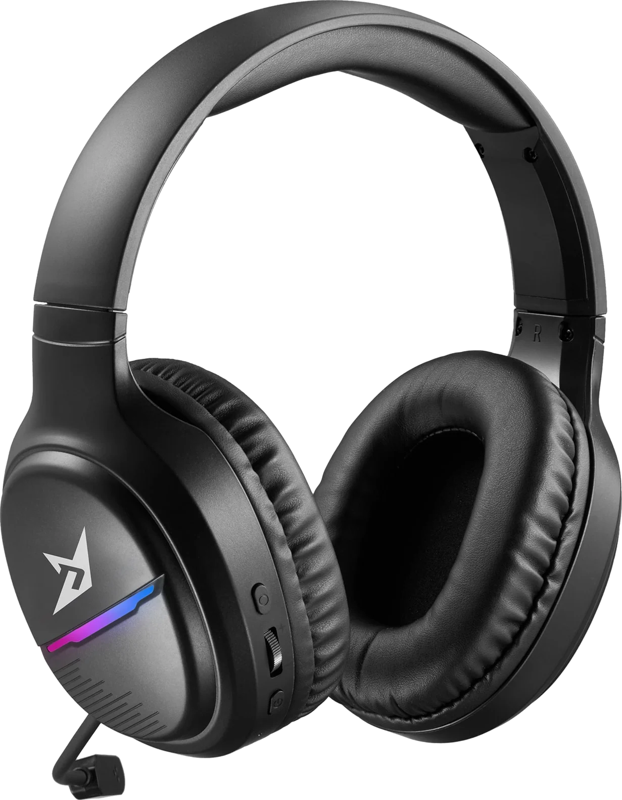 Next FX7 trådløst gaming headset (sort), set skråt fra siden