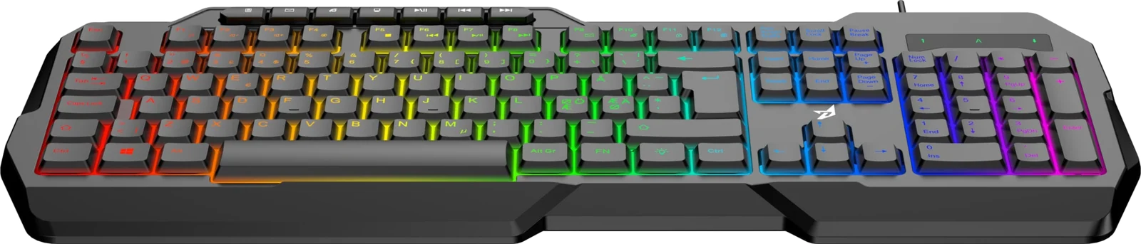 Next KD3 V2 LED membran gaming tastatur, set forfra