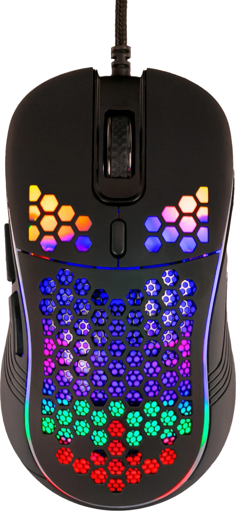Next SR7 gaming mus (sort), set oppefra