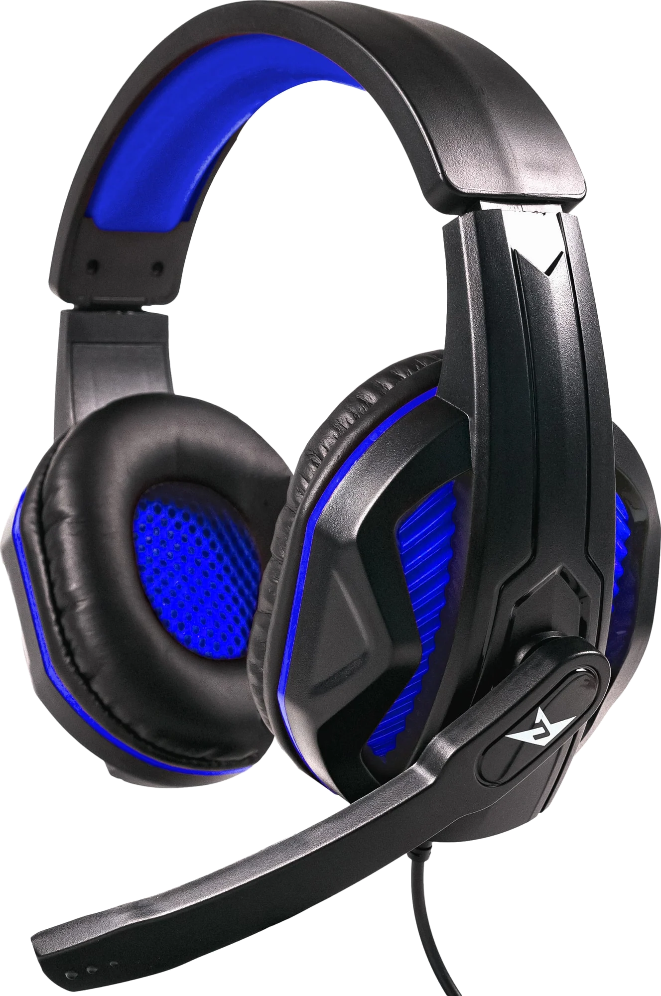 Next FX3 gaming headset (blå), set skråt forfra