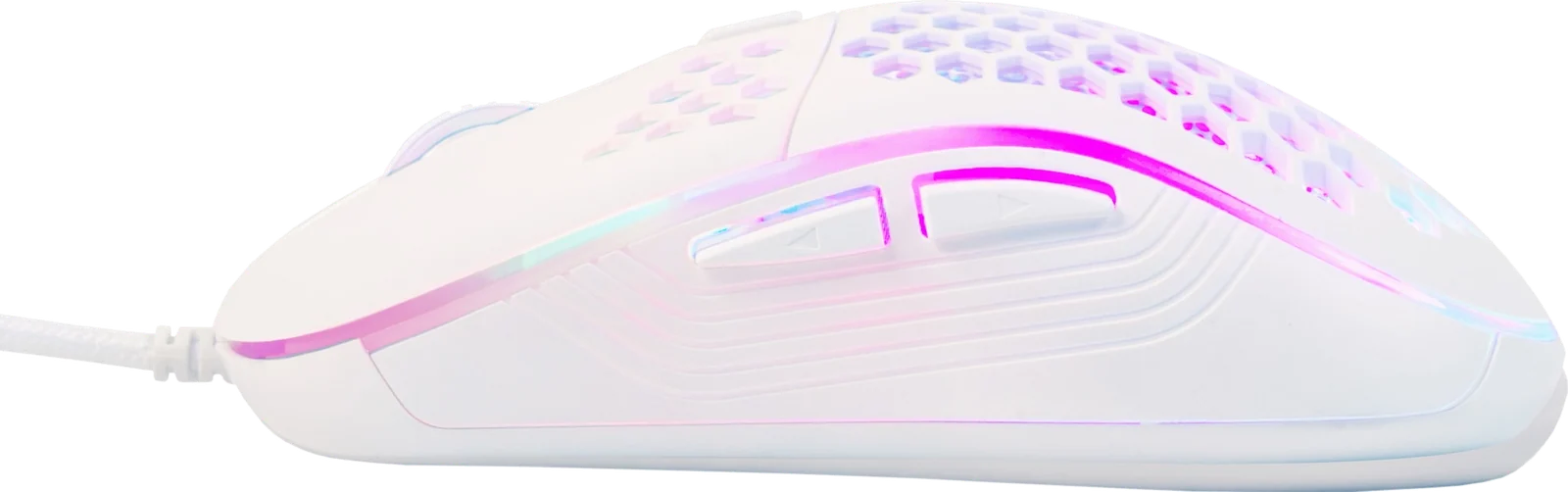 Next SR7 gaming mus (hvid), set fra siden