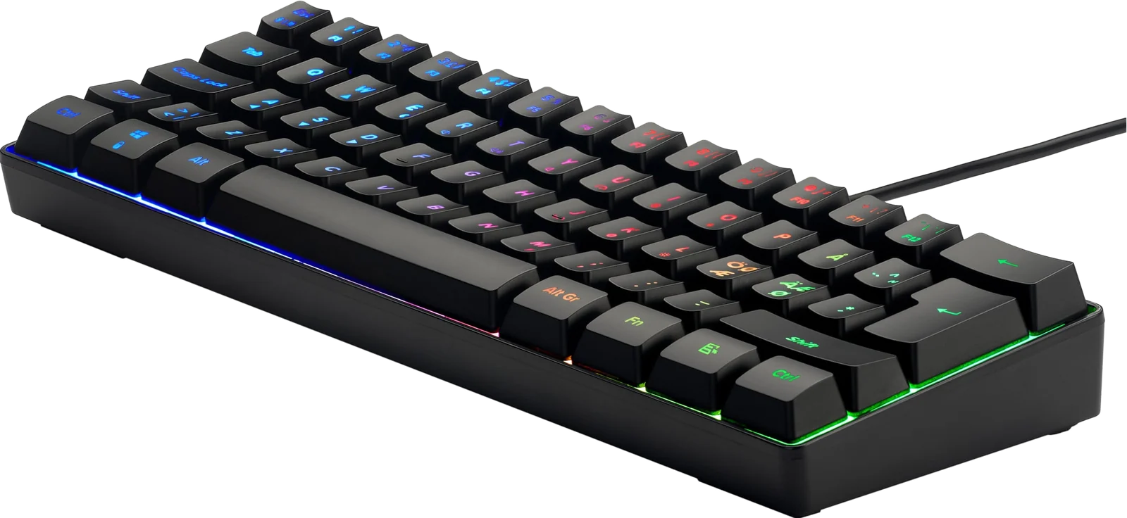Next MX5 Mini gaming tastatur (sort), set skråt fra siden