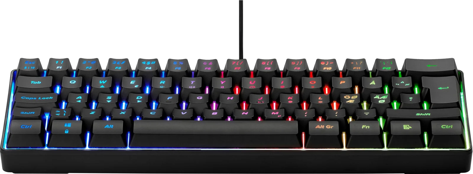 Next MX5 Mini gaming tastatur (sort), set forfra