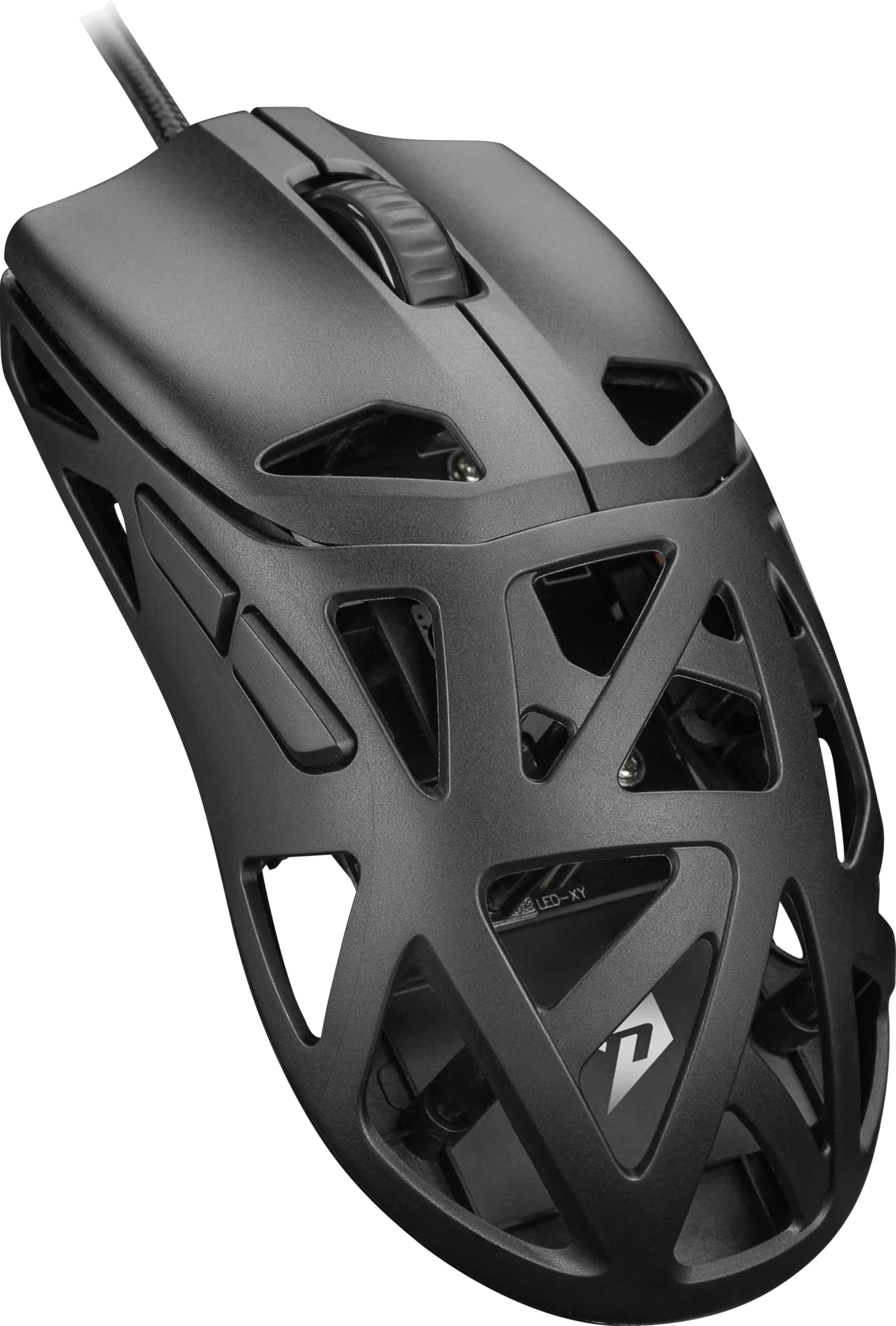 Next SR9 Ultralight RGB gaming-mus (sort), set skråt forfra