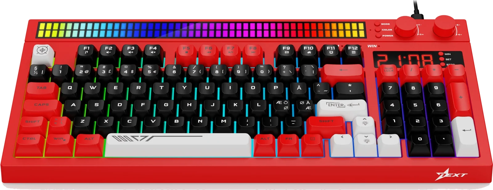 Next KD5 keyboard (rød), set lige forfra