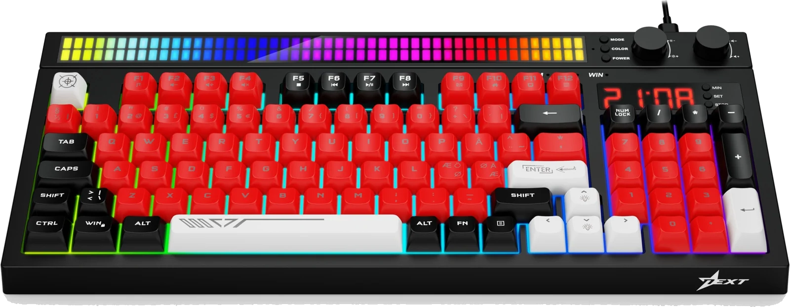 Next KD5 keyboard (sort), set skråt oppefra