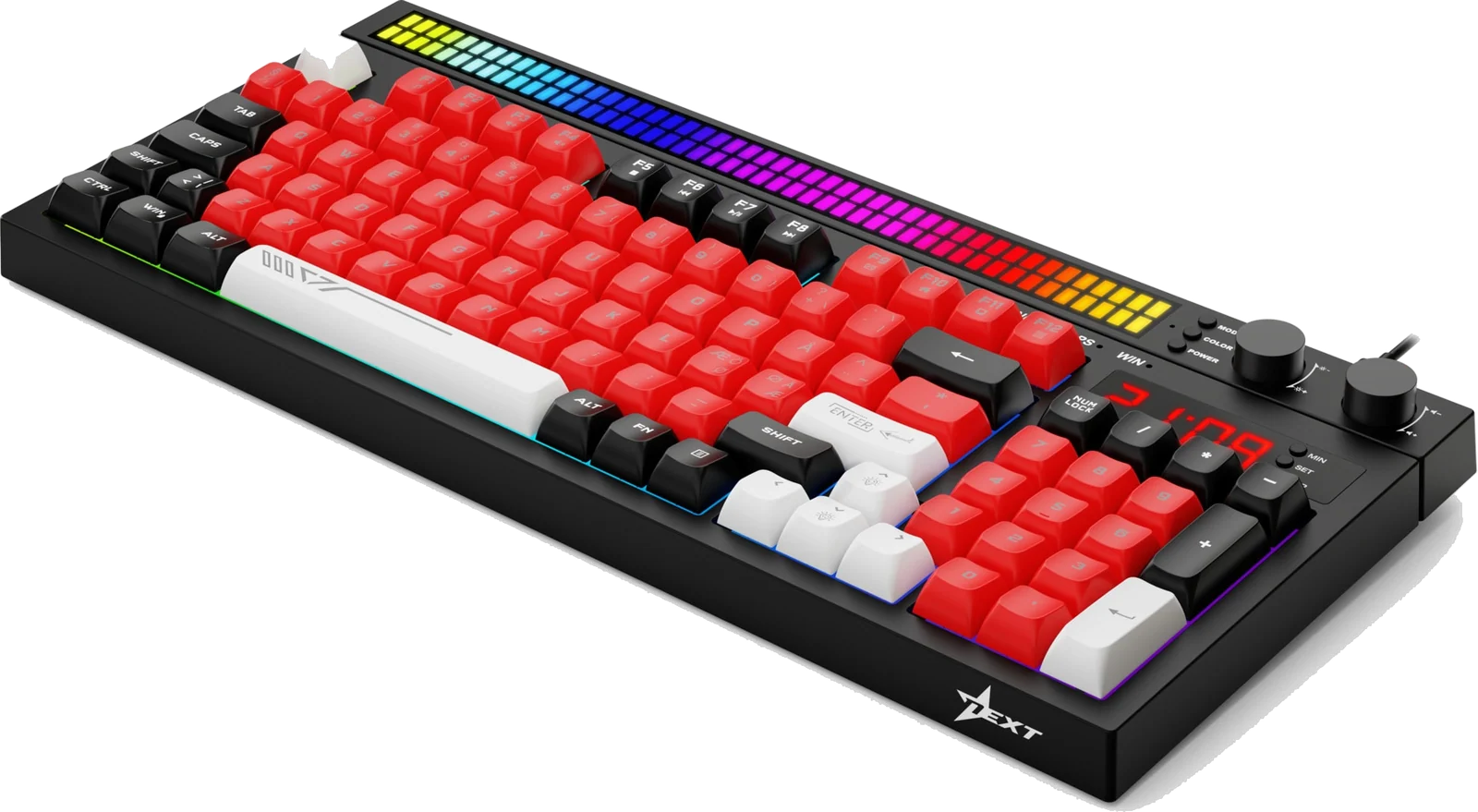 Next KD5 keyboard (sort), set skråt forfra