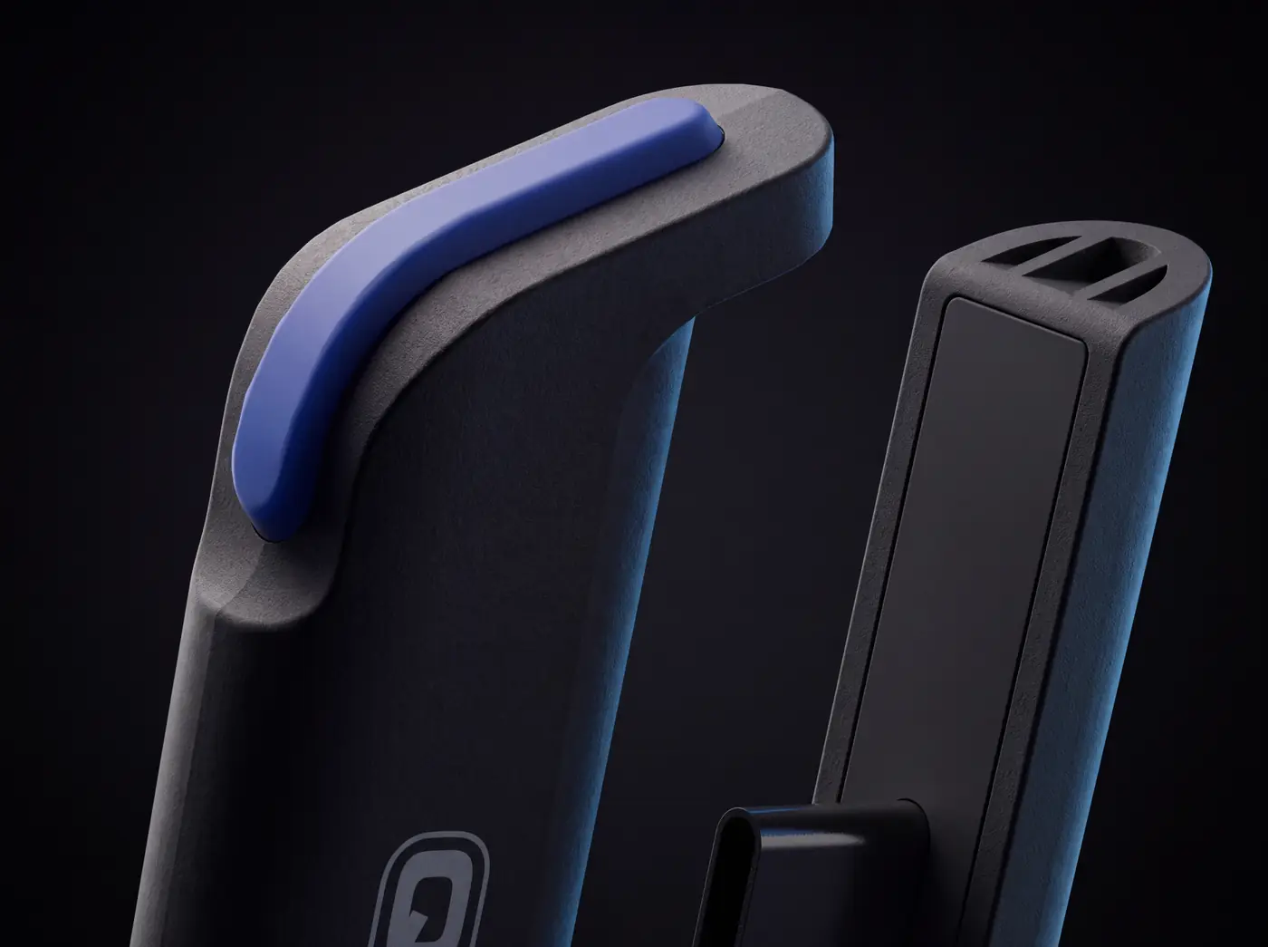 Close-up of the QPAD WAVE Model 3 2-in-1 wireless dongle and its USB-C adapter sleeve
