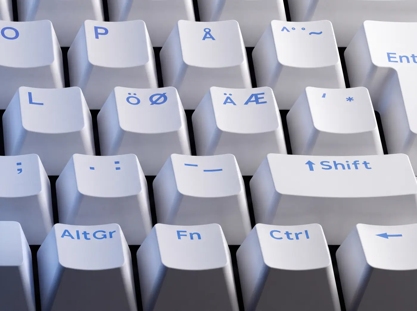 Close-up of the keycaps on the QPAD Flux 65 magnetic gaming keyboard